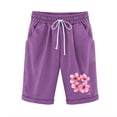 thumbnail image 1 of SnZhen Shorts for Women Loose Fit Women's Elastic Waist Printing Drawstring Shorts, 1 of 3