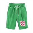 thumbnail image 1 of SnZhen Shorts for Women Loose Fit Women's Elastic Waist Printing Drawstring Shorts, 1 of 3