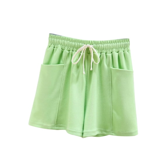 SnZhen Shorts for Women Loose Fit Women's Summer Solid Pocket Home Casual Sports Shorts