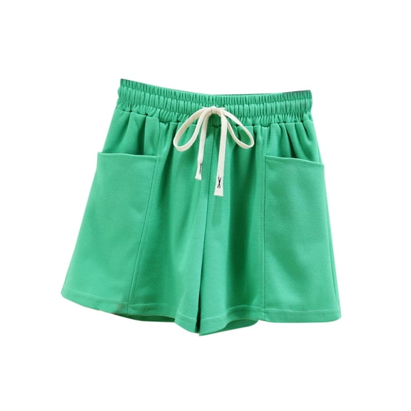 SnZhen Shorts for Women Loose Fit Women's Summer Solid Pocket Home Casual Sports Shorts