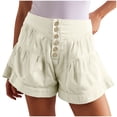 thumbnail image 1 of SnZhen Shorts for Women Trendy Women Fashion Elastic Waist Solid Color Casual Pants Wide Leg P Ants, 1 of 7