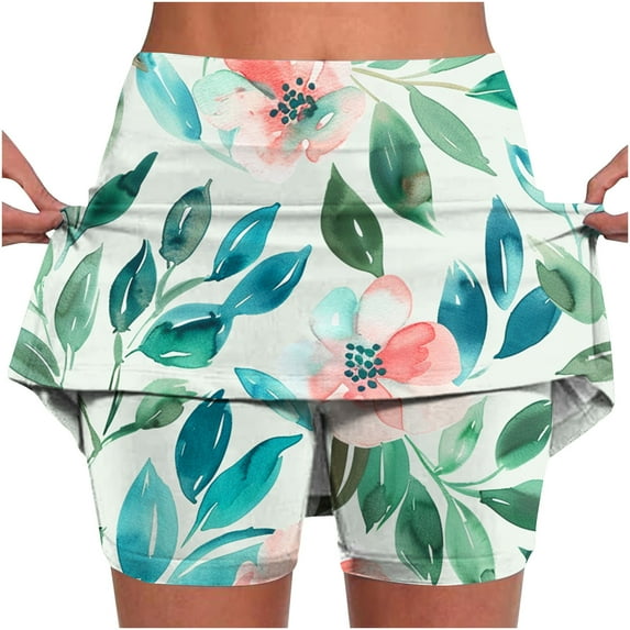 SnZhen Shorts for Women with Pockets Women's Printing Athletic Shorts Lightweight High Waist Skinny Joggers Pockets Pant
