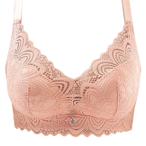 SnZhen Soft Bras for Women Women's Non Steel Ring Style Printed Gathered Middle Button Breathable Underwear Daily Bra