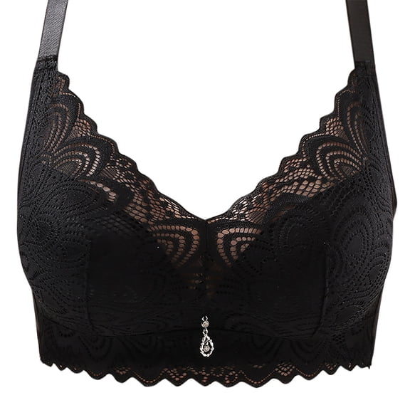 SnZhen Soft Bras for Women Women's Non Steel Ring Style Printed Gathered Middle Button Breathable Underwear Daily Bra