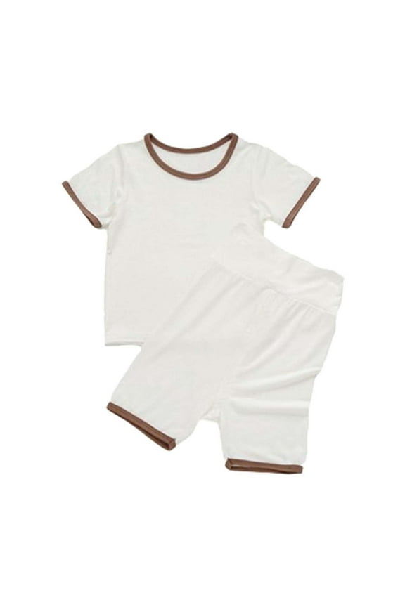 Summer Fridays Baby Summer Solid Color Short Sleeve Shorts Set For Baby Boys And Girls