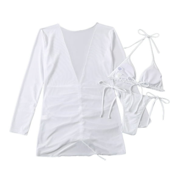 SnZhen Swim Suits for Women 2024 Family Swimsuits Matching Set Print Hollow Out Backless Swimwear