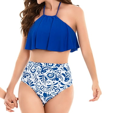 SnZhen Swim Suits for Women 2024 Family Swimsuits Matching Set Print Hollow Out Backless Swimwear