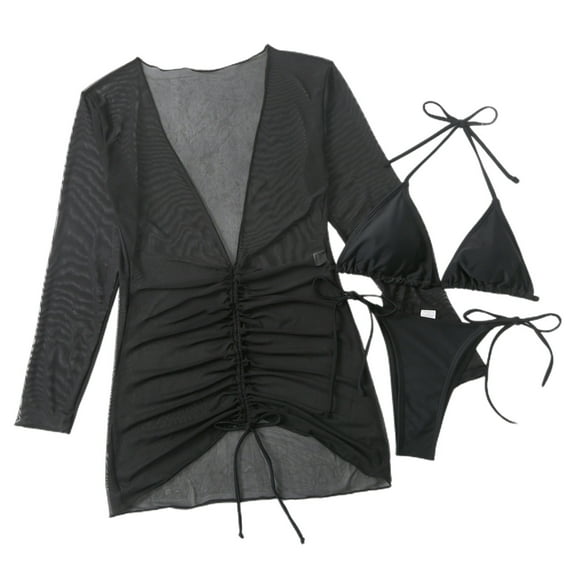 SnZhen Swim Suits for Women 2024 Family Swimsuits Matching Set Print Hollow Out Backless Swimwear