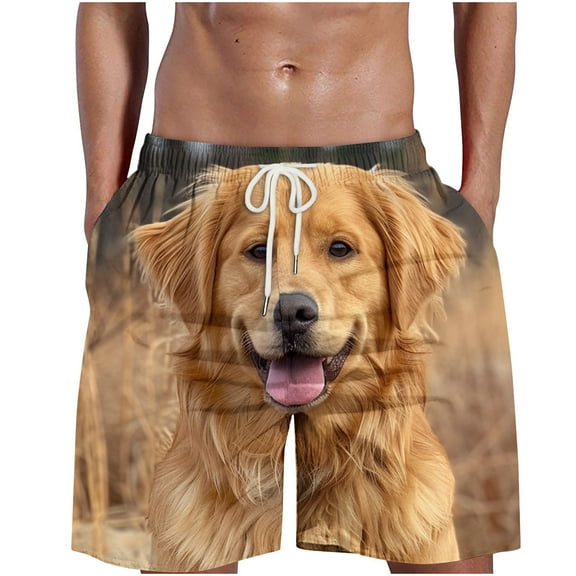 SnZhen Swim Under $15 Mens Swimming Trunks Men's Flame Printing Special Hawaiian Print Beach Casual Trouser Shorts Pant