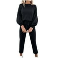 thumbnail image 1 of SnZhen Two Piece Sets for Women Women Fashion Round Neck Casual Long Sleeved Tops Outing Long Pants Sets, 1 of 5