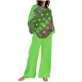 thumbnail image 1 of SnZhen Two Piece Sets for Women Women's Casual Printed Long Sleeved Round Neck Top With Pants Set, 1 of 5
