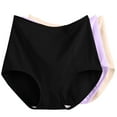 thumbnail image 1 of SnZhen Underwear Women Pack 3PC Women's Plus Size XL-6XL Solid Color High Waist Leak Proof Cotton Short Underwear Shorts, 1 of 6