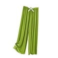 thumbnail image 1 of SnZhen Woman Wide Leg Pants Women Solid Color Loose Casual Home Tie Split Straight Leg Pants, 1 of 1