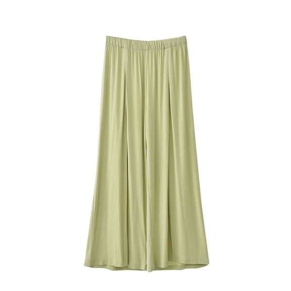 SnZhen Woman Wide Leg Pants Women's And Linen Solid Color Capris Casual Pants
