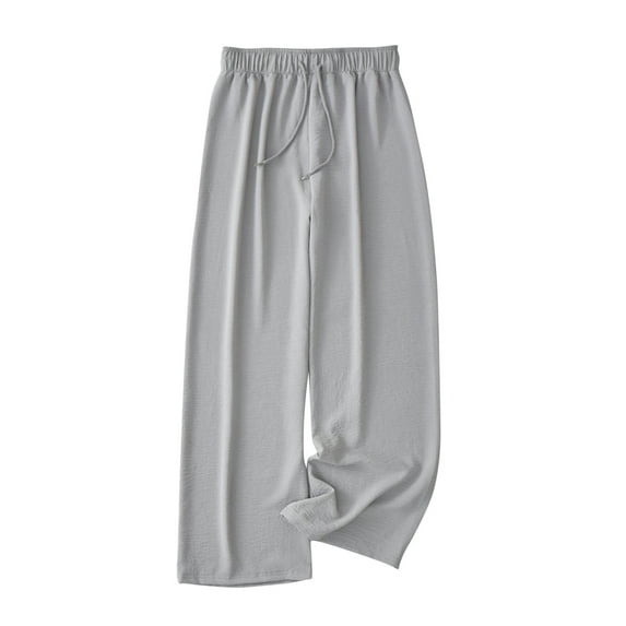 SnZhen Woman Wide Leg Pants Women's Fashion Fitness Sport Relaxed Loose Elastic Waist Long SweatPants Solid Color Bound Feet