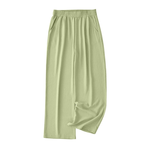 SnZhen Woman Wide Leg Pants Women's Fashion Fitness Sport Relaxed Loose Elastic Waist Long SweatPants Solid Color Bound Feet