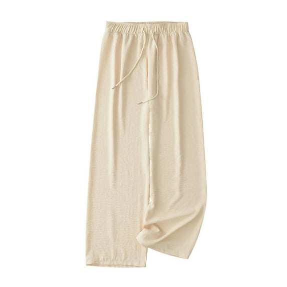 SnZhen Woman Wide Leg Pants Women's Fashion Fitness Sport Relaxed Loose Elastic Waist Long SweatPants Solid Color Bound Feet