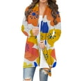thumbnail image 1 of SnZhen Women's Cardigan Tops Ladies' Fall Winter Casual Long Sleeved Printed Comfy Loose Cardigans Outwear Orange XXXXL, 1 of 4