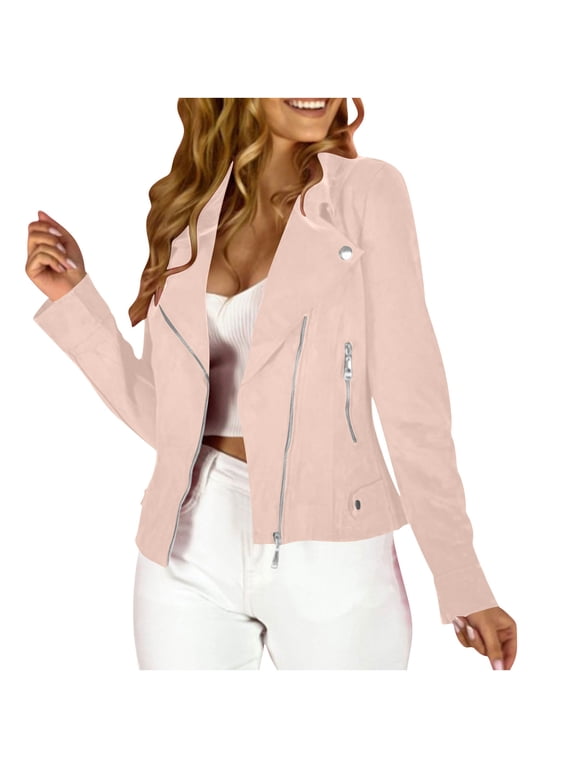 Women's Casual Coats Fashion Solid Long Sleeve Open-Front Casual Jacket Relaxed Fit For Spring Autumn Daily Wear Beige L