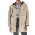 thumbnail image 1 of SnZhen Women's Lightweight Quilted Coats Fashion Jacket Hooded Breasted Long Sleeve Warm Oversized Coat With Pockets Khaki XXL, 1 of 5