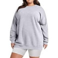thumbnail image 1 of SnZhen Women's Sweatshirt Plus Size Fashion Casual Long Sleeve Round Neck Ladies Loose Pullover Sweatshirts Tops Blouse Gray XXXXXL, 1 of 5