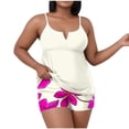 thumbnail image 1 of SnZhen Women's Tankini Swimsuits Plus Size Oversized Casual Printed Tank Top With Chest Cushion Swimwear with Shorts Z-Hot Pink XXXXL, 1 of 5