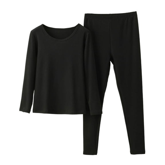 SnZhen Women's Thermal Underwear Sets Fashion Solid Color Inner Wear Bottoming Shirt Thick Top And Pants Set