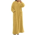thumbnail image 1 of SnZhen Women's Winter Plush Nightgown Ladies' Long Sleeved Solid Color Lengthened and Thickened Warm Pajama with Pockets, 1 of 5