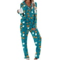 thumbnail image 1 of SnZhen Womens Halloween Pajamas Set Ladies' Festival Printed Long Sleeve Button Tops and Loose Pants Household Suits, 1 of 5