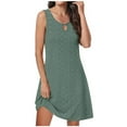 thumbnail image 1 of SnZhen Womens Summer Dresses Clearance Women's Fashion Casual Round-Neck Vintage Sleeveless Print Dresses, 1 of 7