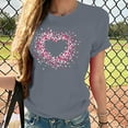 thumbnail image 1 of SnZhen Womens Valentine's Day Printed Tops Ladies' Fashion Round Neck Short Sleeve Round Neck Top/Shirt, 1 of 5