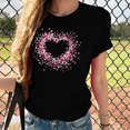thumbnail image 1 of SnZhen Womens Valentine's Day Printed Tops Ladies' Fashion Round Neck Short Sleeve Round Neck Top/Shirt, 1 of 5