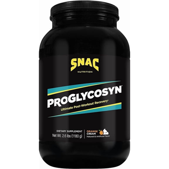 SNAC Proglycosyn Powder Supplement - Ultimate Post Workout Recovery Formula for Men and Women, Whey Protein for Muscle Growth, Glycogen Replenishment, Supports Lean Muscle, Orange Cream, 2.6 Pounds