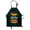 thumbnail image 1 of Snack Apron, Sausage Sandwich Mustard Hot Dog Fast Food Stands Carts, Unisex Kitchen Bib with Adjustable Neck for Cooking Gardening, Adult Size, Reseda Green, by Ambesonne, 1 of 2