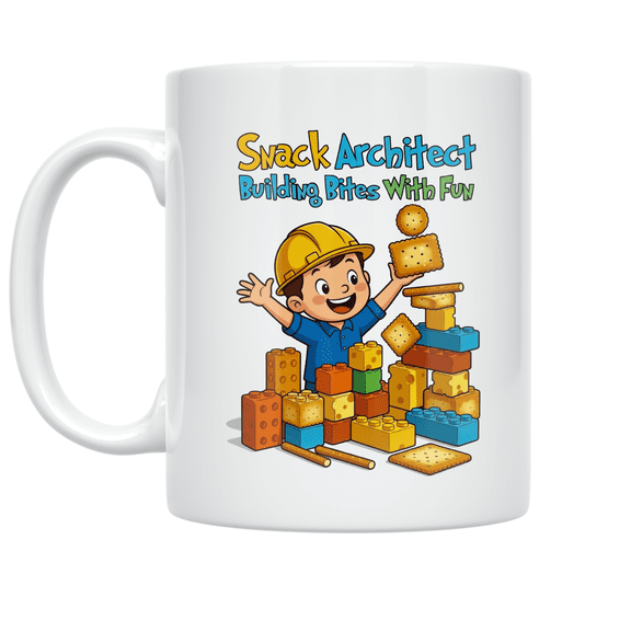 Snack Architect Building Bites With Fun - Kids Snack Enthusiast - 11 oz Ceramic Coffee Mug