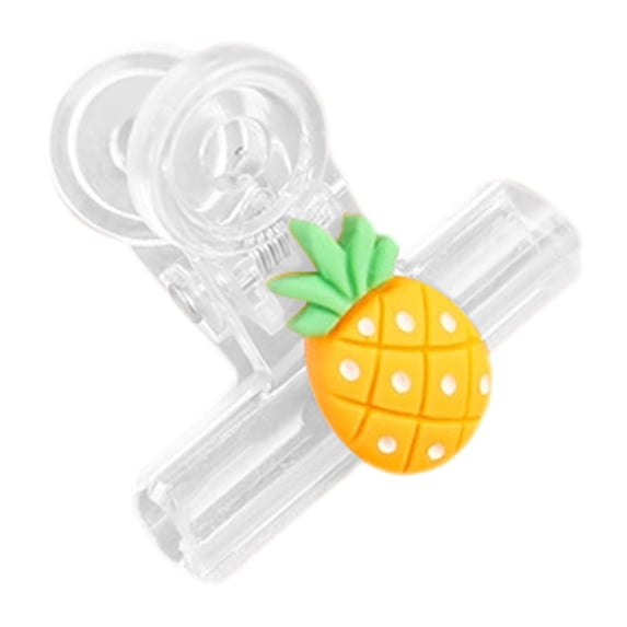 Snack Bag Clips with Cute Designs, Oimcto Reusable Kitchen Chip Clips for Sealing Bags, Durable Plastic Food Bag Clips for Household Storage & Organization, Reusable Kitchen Chip Clips, Pineapple
