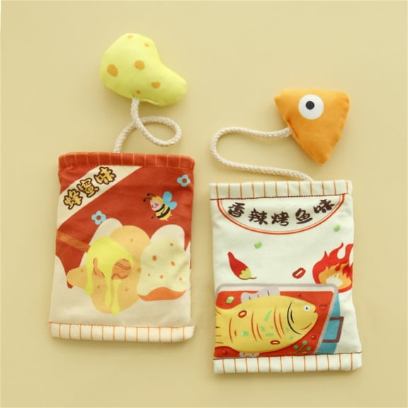 Snack Bag Crinkle Catnip Toys – Potato Chip and Fish Bag Simulation with Treat Hideaway,Interactive Scent Training Toy for Indoor Cats
