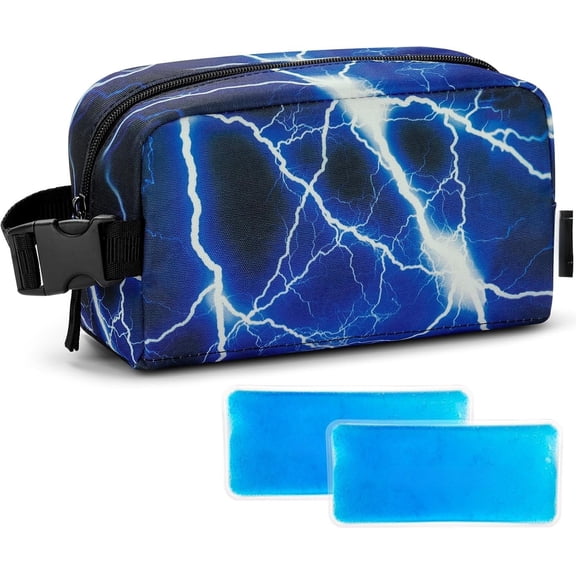 Snack Bag for Small Cooler Bags Insulated & Freezable Snack Bag For School Snacks Bag, Lightning Blue