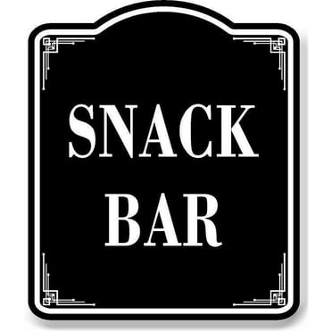 Snack Bar BLACK Aluminum Composite Sign, 15"x18"