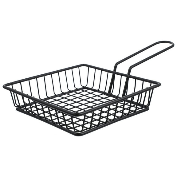 Snack Basket Wire for Chicken Wings Wicker Storage Hamper Black