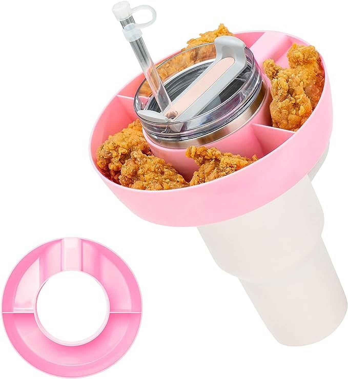 Snack Bowl For Stanley 40 Oz Tumbler, 5 Parts Tumbler Snack Tray
