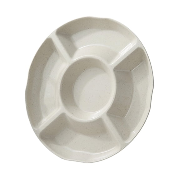 Snack Box 5-Compartment Round Tray for Candy, Dried Fruit, Party Snacks
