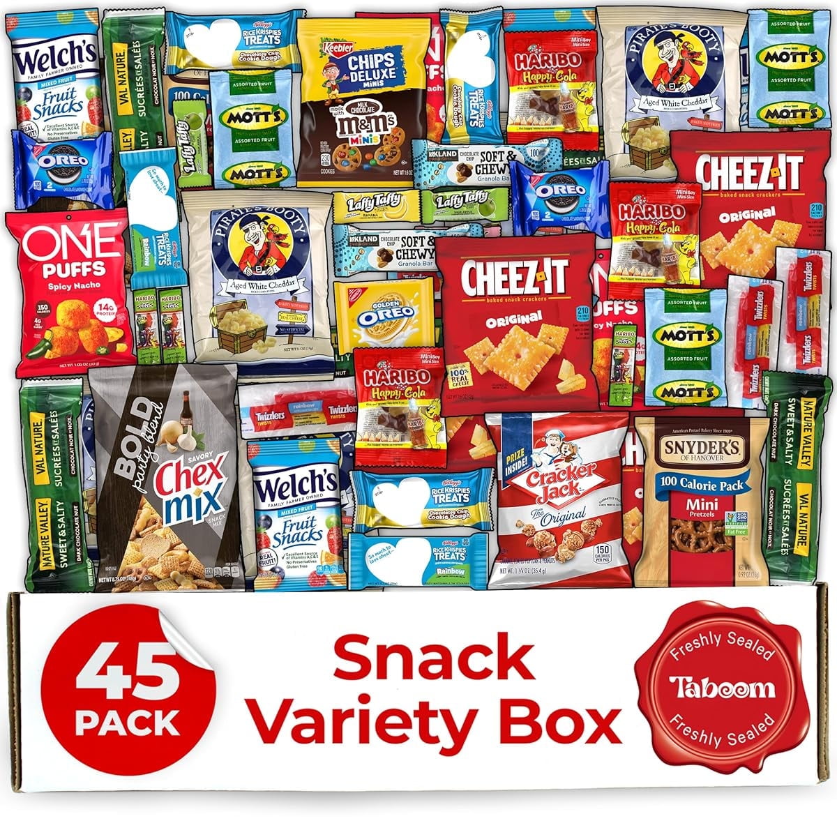 Snack Gift Box 45 count Snack Box for Adults and Kids Individually Wrapped Gift Snacks for Office, Birthday, College