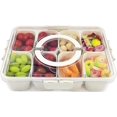 thumbnail image 1 of Snack Box Container, Divided Serving Tray with Lid and Handle Snackle Box Container, Snack Organizer for Adults Fruit Tray, Veggie Tray, Perfect for Party, Entertaining, 1 of 7