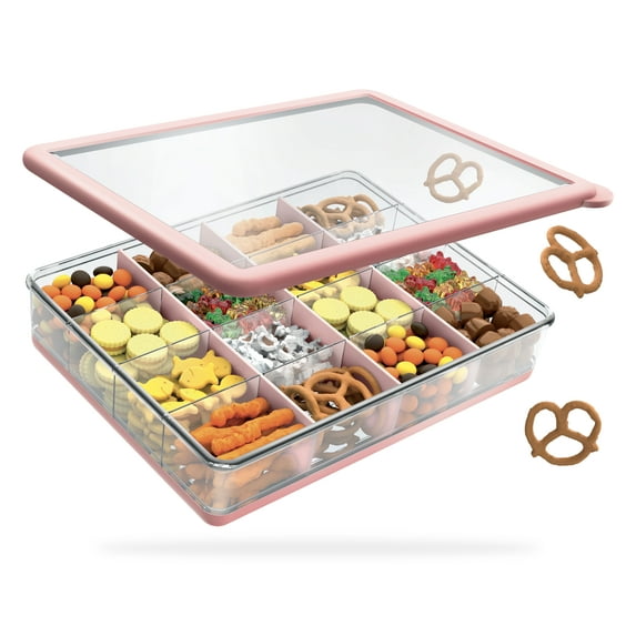 COOK WITH COLOR Snack Box, 16-Compartment Lunch Box & Food Storage Container, Pink