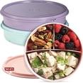 thumbnail image 1 of SIGNORAWARE 3 Pack 3-Compartment Snack Containers with Lids, BPA-Free Food Storage, 1 of 7