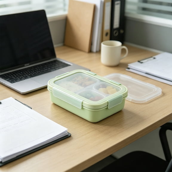 Snack Containers With Lids,3 Compartment Snack Box,Wheat Straw Meal Prep Lunch Box Containers,Reusable Meal Prep Stackable Bpa-Free Snack Box Container Microwave And Dishwasher Safe