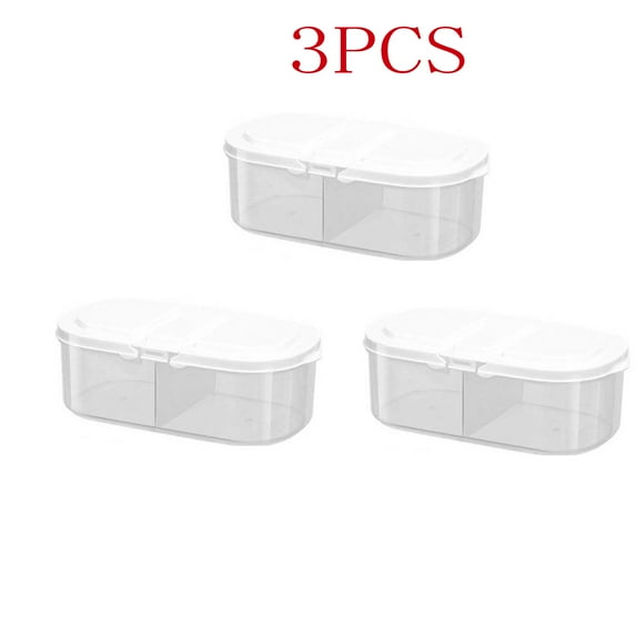Snack Containers, Reusable Small Double Grids Food Storage Containers with Lids, Storage Box Double Grids Kitchen Storage Box,Portable Mini Freezer Storage Containers for Refrigerator