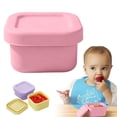 thumbnail image 1 of Snack Containers, Silicone Snack Containers with Lids, Small Lunch Containers, Reusable Leakproof Stackable Silicone Storage Containers, Food Storage Containers Pink 1Pcs, 1 of 9