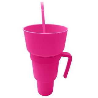 Snackeez 2 In 1 Drink & Snack Cup As Seen On TV Green & Orange No Straw